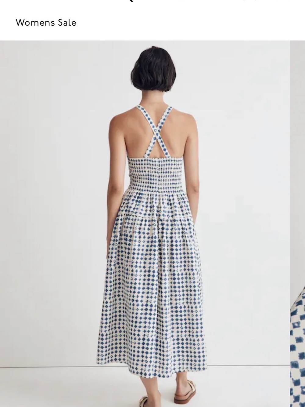 Madewell White and Navy Blue Patterned Maxi Dress - Picture 3 of 7